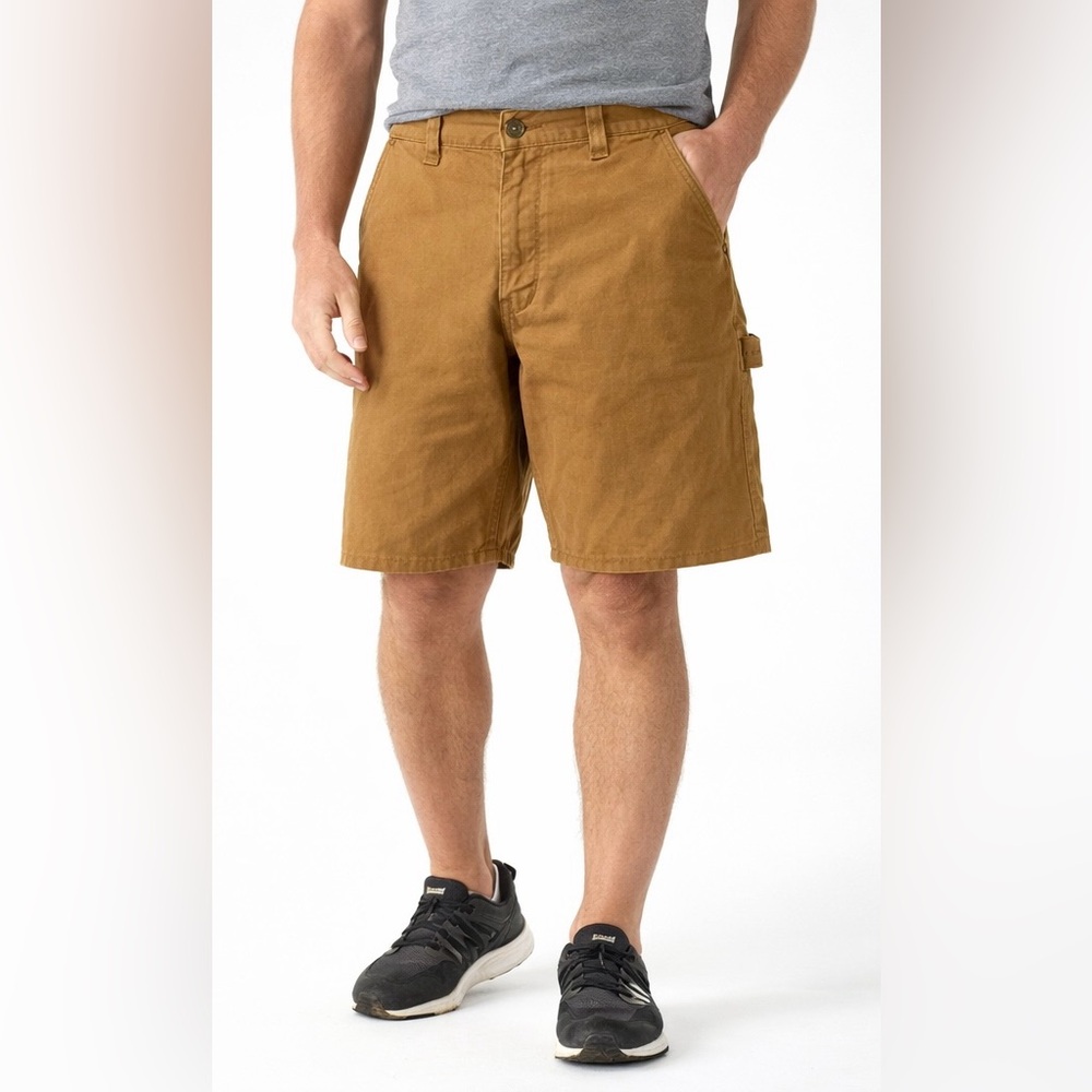 John Deere Carpenter Shorts Men’s 30 Relaxed Fit Brown Utility Workwear Cotton